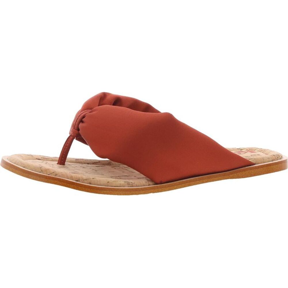 KORKS Womens Poppy Bronze Faux Leather Slip On Flat Slide Sandals Shoes New